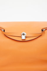 Hermès 2008 Orange Clemence Leather Lindy Voyage 45  Bag