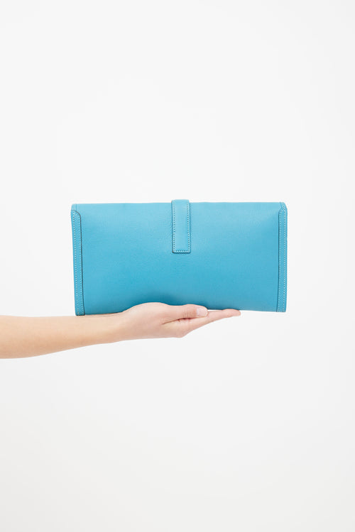 Hermès 2006 Bleu Paon Jige Elan 29 Clutch