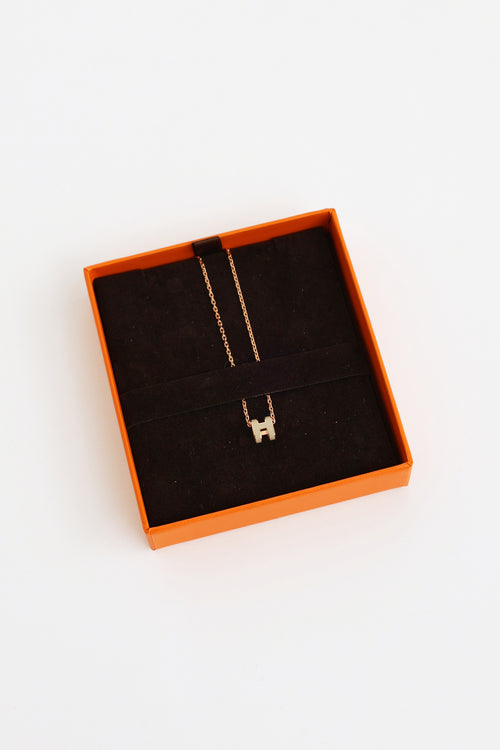 Hermès Taupe Mini Pop H Necklace
