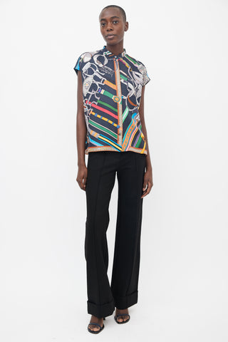 Hermès // Navy & White La Galere Silk Scarf – VSP Consignment