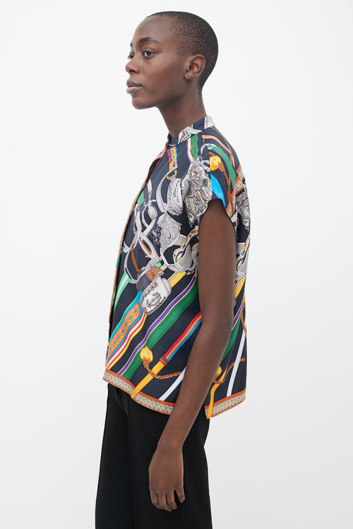 Hermès Multicolor Printed Sleeveless Shirt