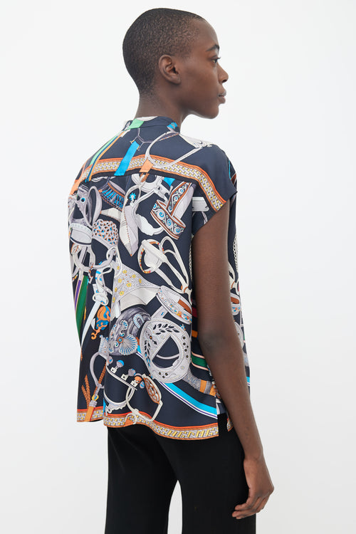 Hermès Multicolor Printed Sleeveless Shirt