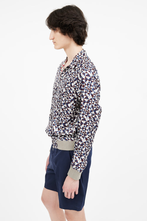 Hermès Multicolor Silk Print Reversible Jacket
