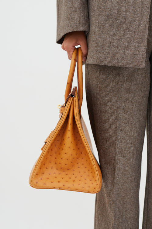 Hermès Saffron Leather Birkin 35 Bag