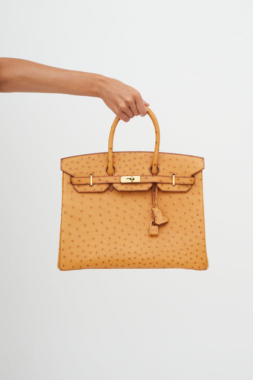 Hermès Saffron Leather Birkin 35 Bag