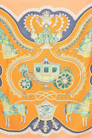 Hermès Orange & Multi Paperoles 90 Print Scarf