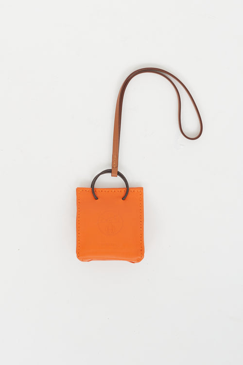 Hermès Orange Milo Leather Bag Charm