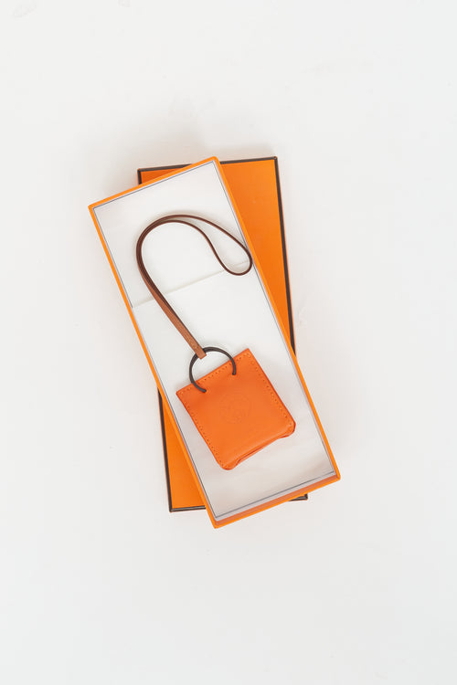 Hermès Orange Milo Leather Bag Charm