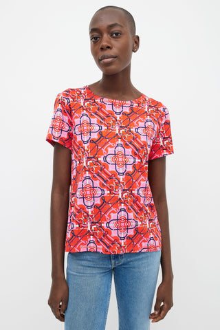 Hermès Pink & Red Graphic Print  T-Shirt