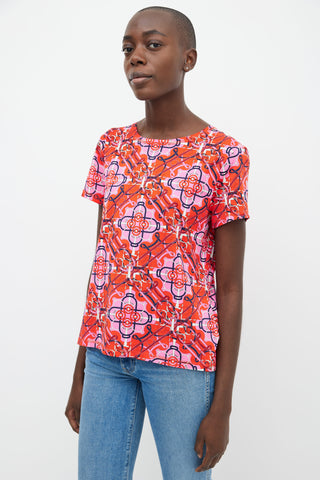 Hermès Pink & Red Graphic Print  T-Shirt