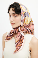 Hermès Pink & Multi Sous Le Cedre 90 Print Scarf