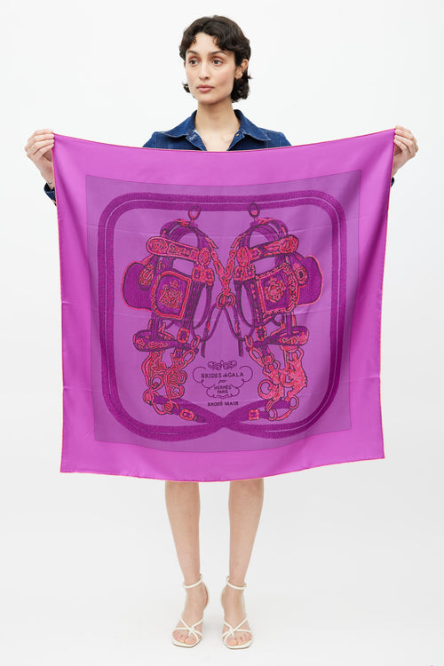 Hermès Purple & Pink Brides De Gala 90 Print Scarf