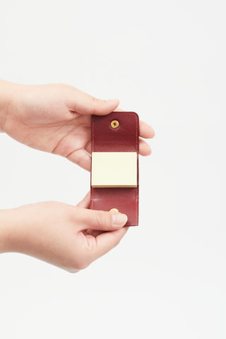 Hermès Red Leather Tri-Fold Note Pad Case