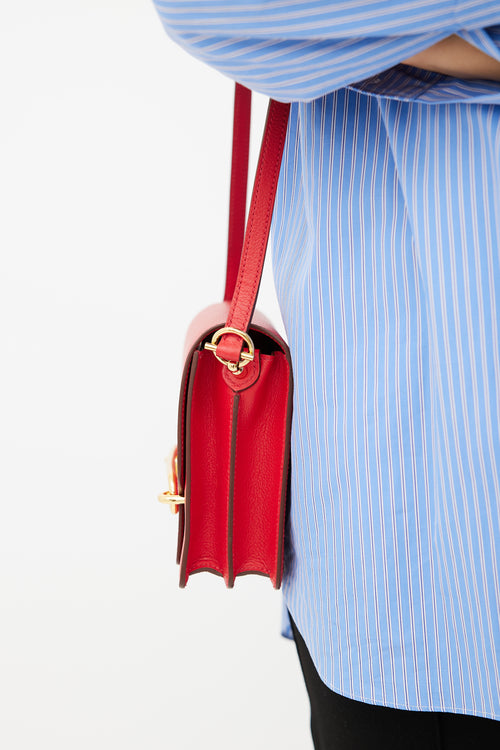 Hermès Red Roulis Mini Shoulder Bag