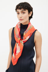 Hermès // Orange & Multi Paperoles 90 Print Scarf – VSP Consignment
