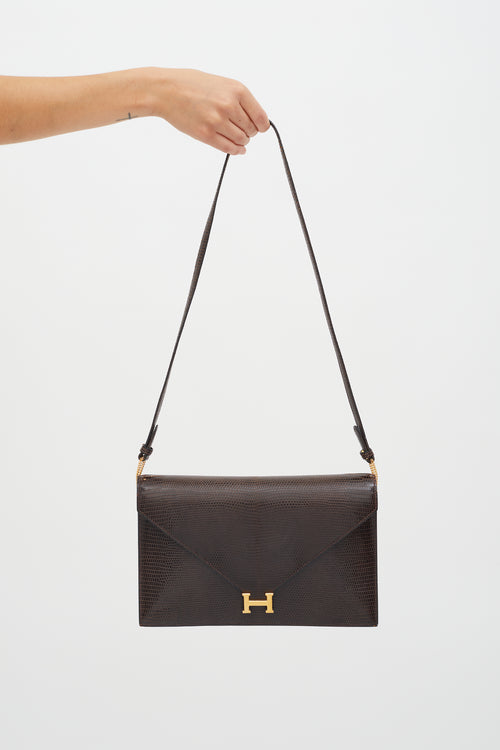 Hermès Vintage 1977 Havane Leather Lydie Bag