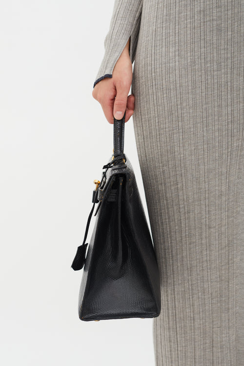 Hermès Vintage 1990 Noir Leather Kelly 32  Bag