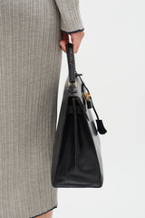 Hermès Vintage 1990 Noir Leather Kelly 32  Bag