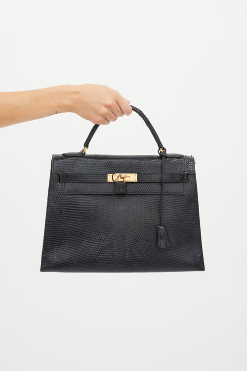 Hermès Vintage 1990 Noir Leather Kelly 32  Bag