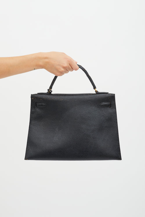 Hermès Vintage 1990 Noir Leather Kelly 32  Bag