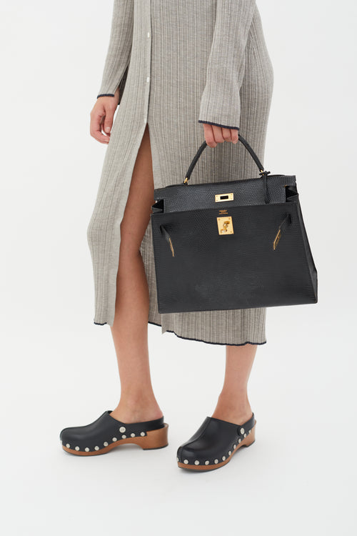 Hermès Vintage 1990 Noir Leather Kelly 32  Bag