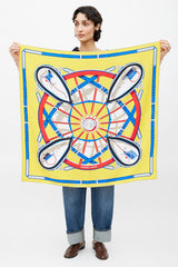 Hermès Yellow & Blue En Roue Libre Scarf
