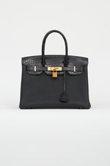 Hermès 2028 Noir Togo Birkin 30 Touch Bag