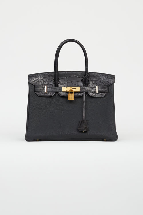 Hermès 2028 Noir Togo Birkin 30 Touch Bag