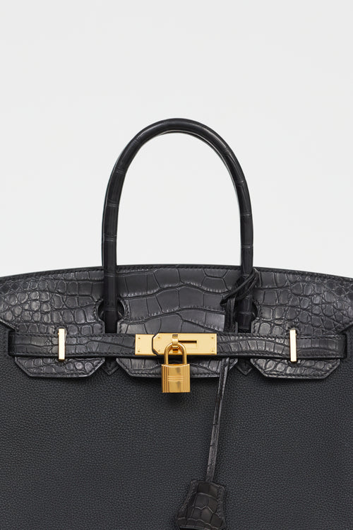 Hermès 2037 Noir Togo Birkin 30 Touch Bag