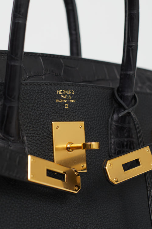 Hermès 2042 Noir Togo Birkin 30 Touch Bag
