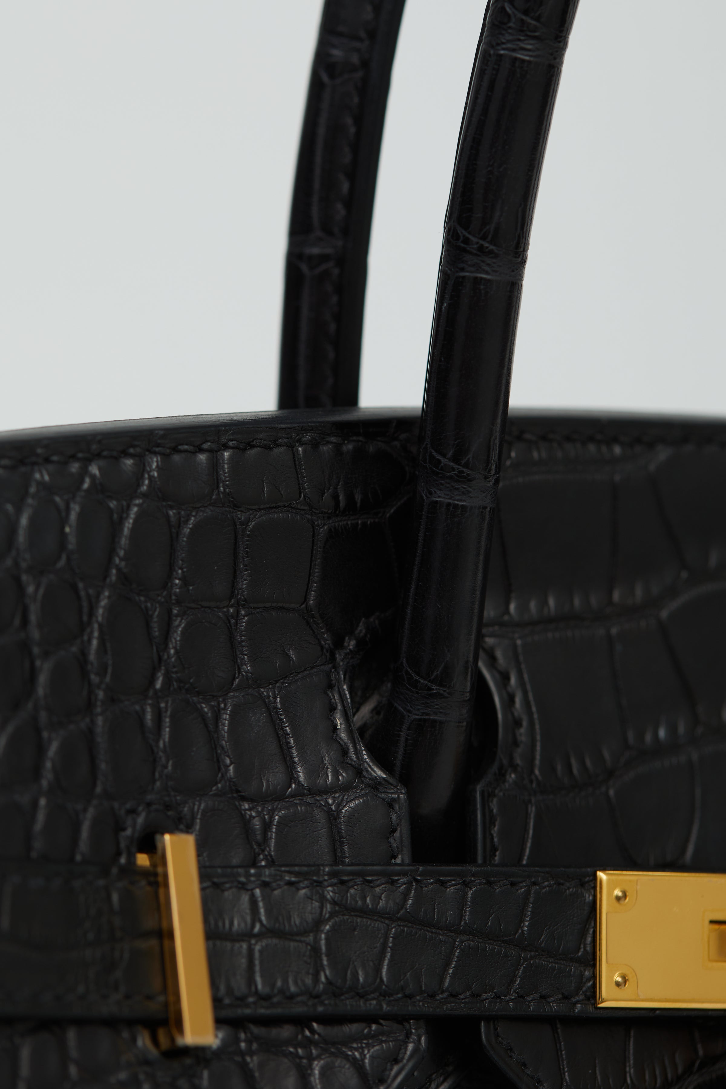 Hermes Kelly 25 Black Croc Touch Bag