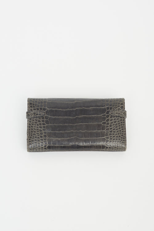 Graphite Leather Kelly Long Wallet