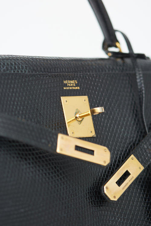 Hermès Vintage 1990 Noir Leather Kelly 32  Bag