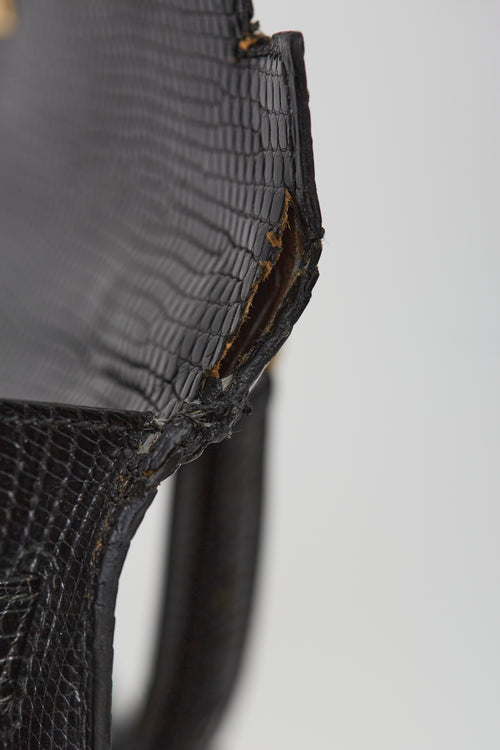 Hermès Vintage 1990 Noir Leather Kelly 32  Bag