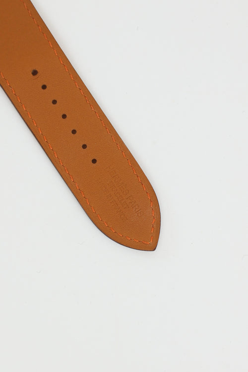 Hermès Apple Watch Orange Leather Strap