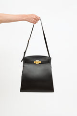 Hermès 1995 Noir Box Calf Kelly Sport 30 Bag