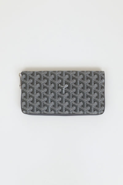 GOYARD Goyardine Matignon Zip Around GM Wallet Black 1258328