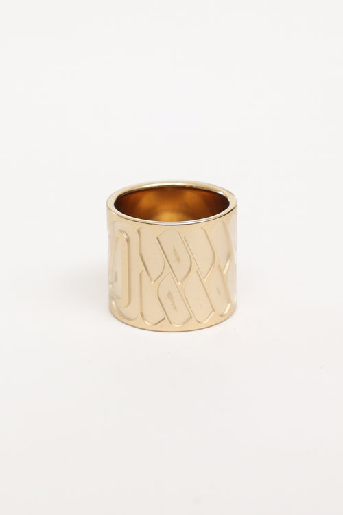 Hermès Gold Tone Scarf Ring