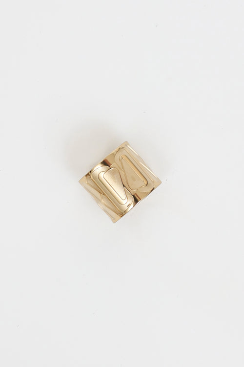Hermès Gold Tone Scarf Ring
