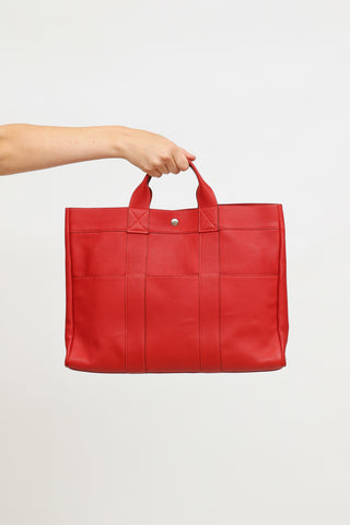 Rouge Clemence Togo Fourre Tout GM Bag