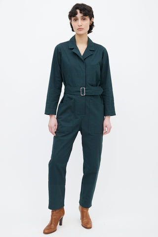 Horses Atelier Forest Green Belted Field Jumpsuit