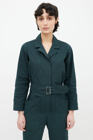 Horses Atelier Forest Green Belted Field Jumpsuit
