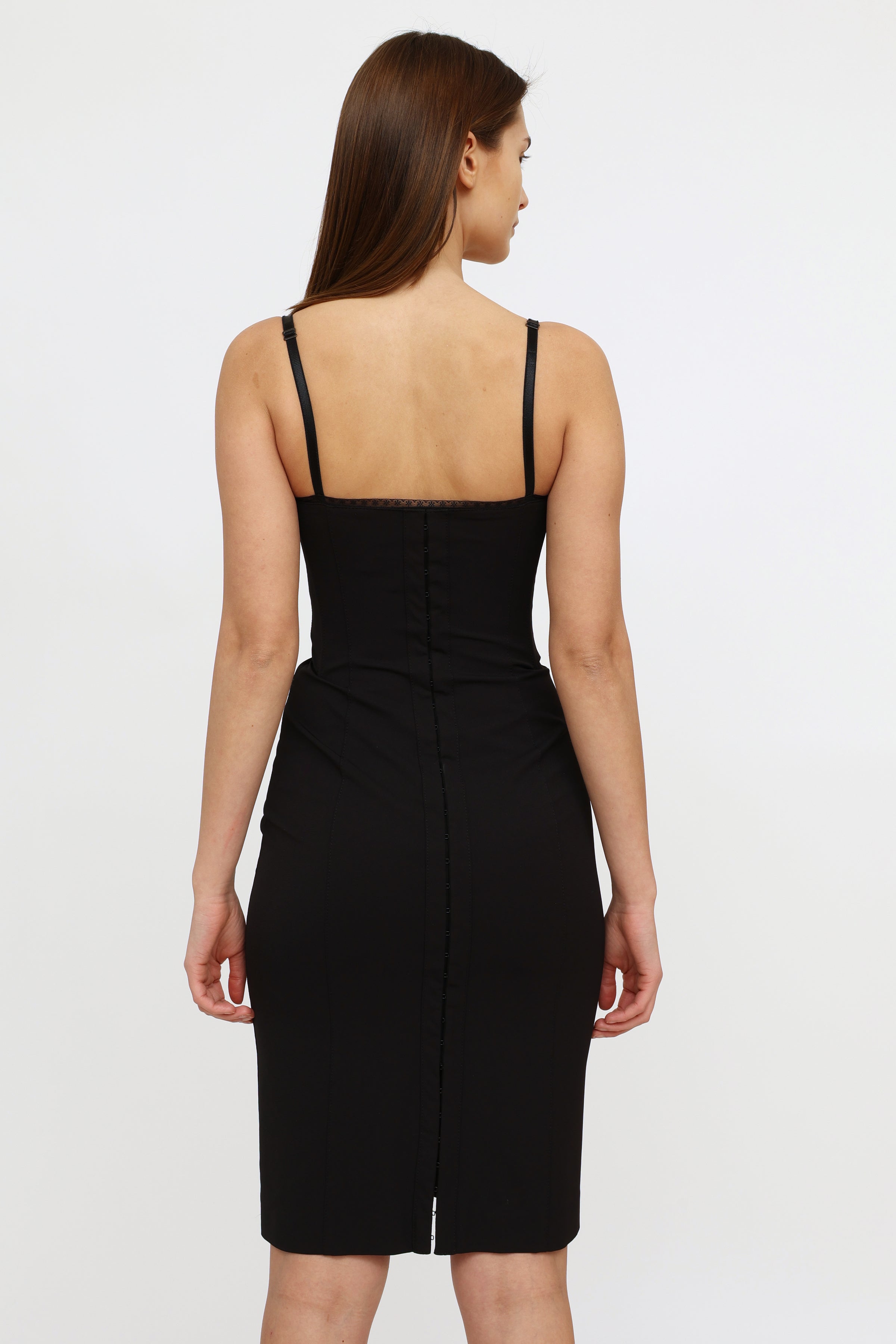 Louis Vuitton // Black Boned Bodice Dress – VSP Consignment