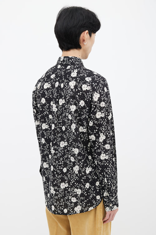 Isabel Marant Black & White Ilako Floral Print Shirt