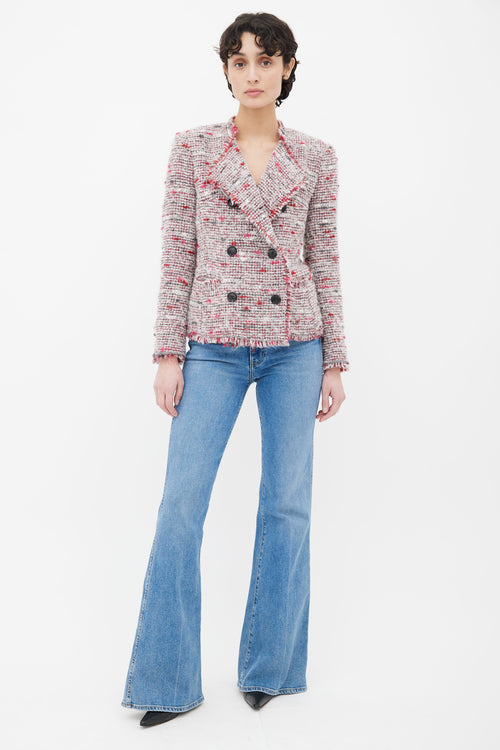 Isabel Marant Étoile Multicolor Woven Tweed Fringe Jacket