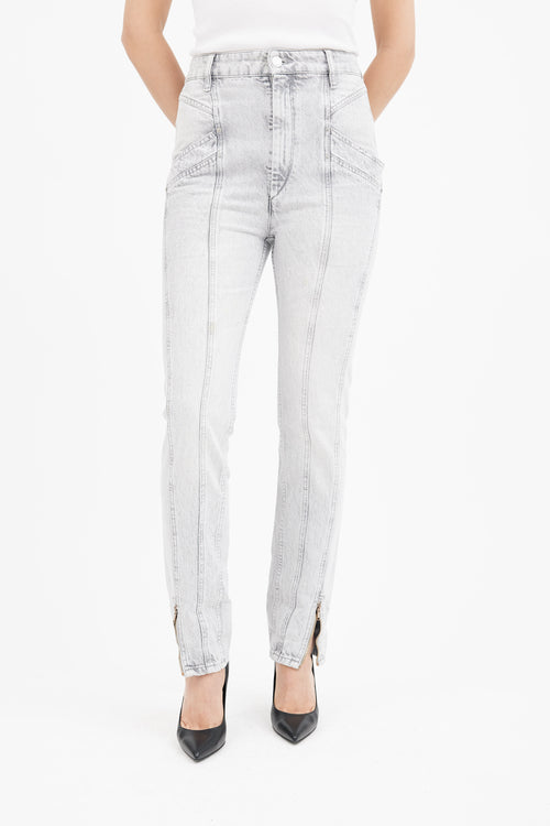 Isabel Marant Light Grey Kelissa Slim Leg Jeans