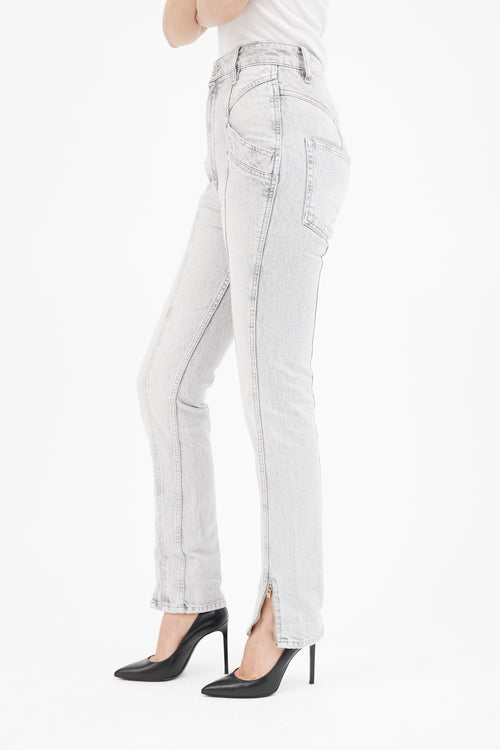 Isabel Marant Light Grey Kelissa Slim Leg Jeans