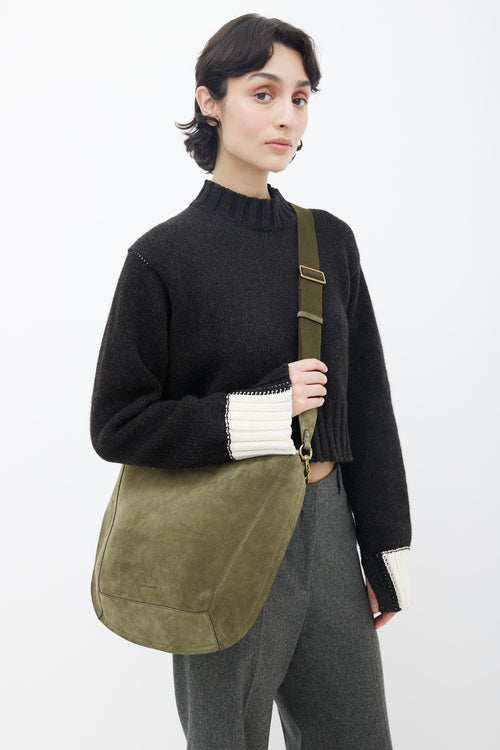 Isabel Marant Green Suede Basko Shoulder Bag