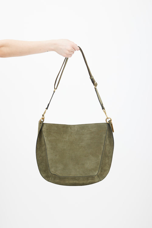 Isabel Marant Green Suede Basko Shoulder Bag