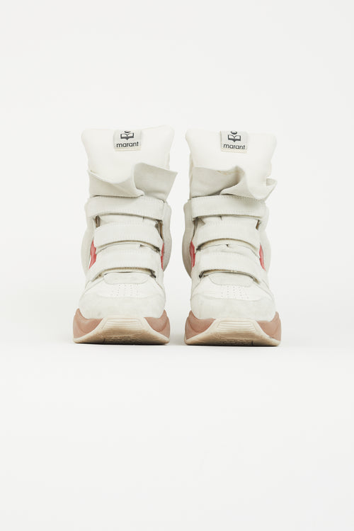 Isabel Marant White & Grey Balskee Sneaker Wedge